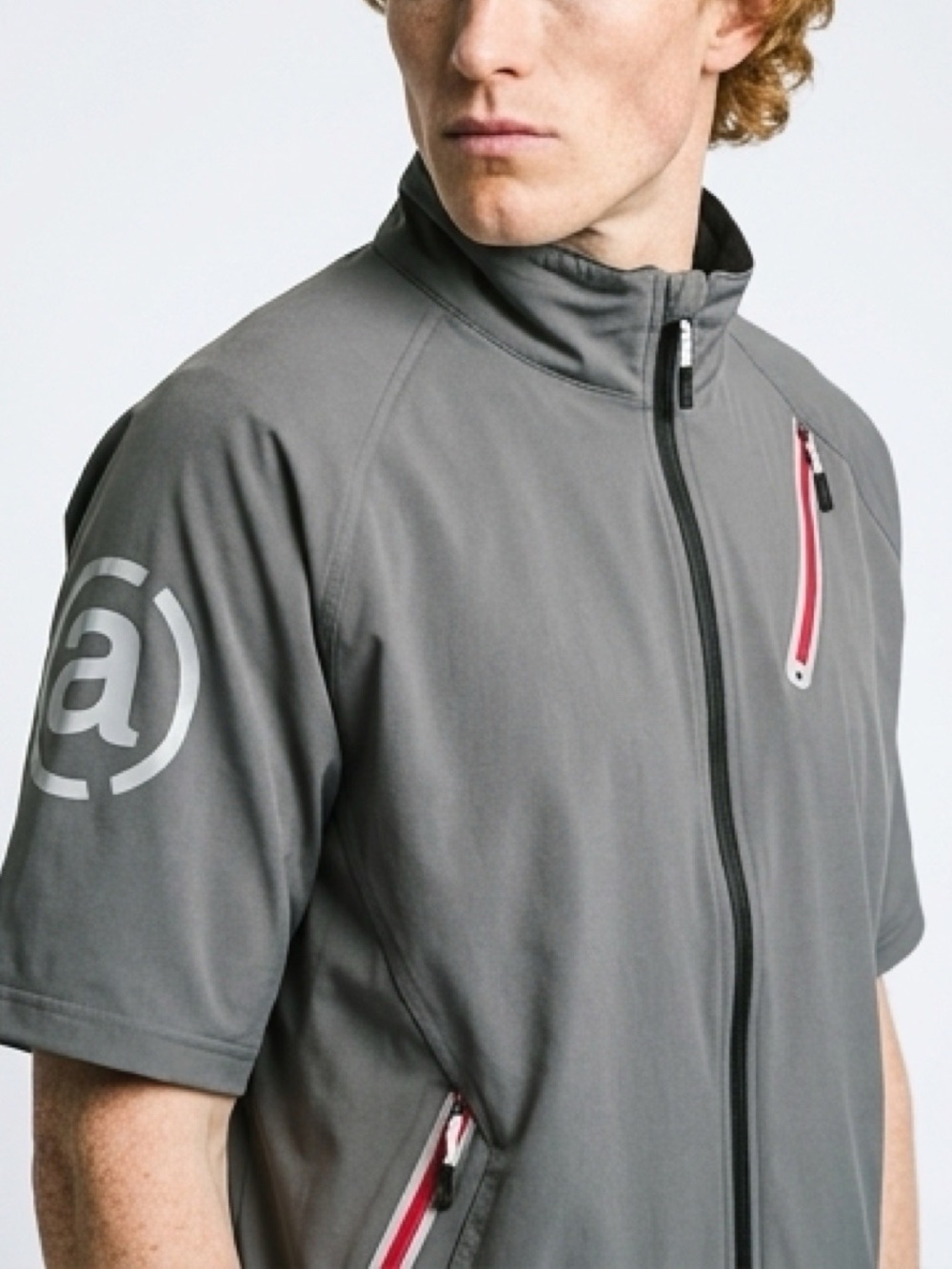 Abacus Golf Jacket XXL Gray Tech Windbreaker Short Sleeve Zip Performance EUC